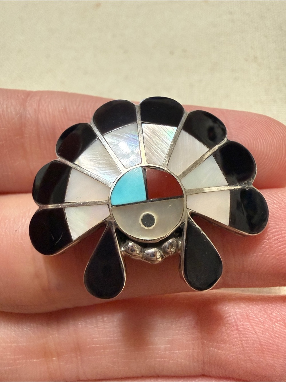 Sterling Silver Navajo Native  Brooch